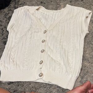 Elegant Cream V-Neck Sweater